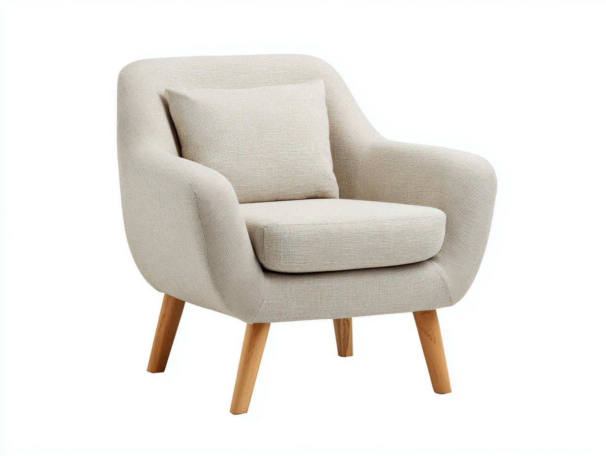 Sillón de tela 82x78x84 cm beige para salón - estilo contemporáneo