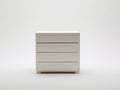 Mesitas de noche de madera manufacturada 68x40x70 cm - blanco marfil - diseño moderno con cuatro cajones