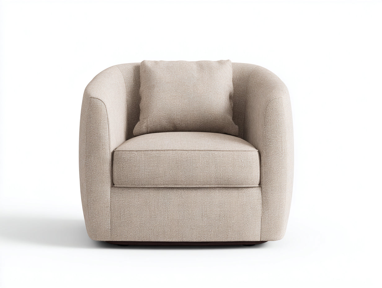 Sillón de tela 84x80x78 cm beige para salón - diseño contemporáneo