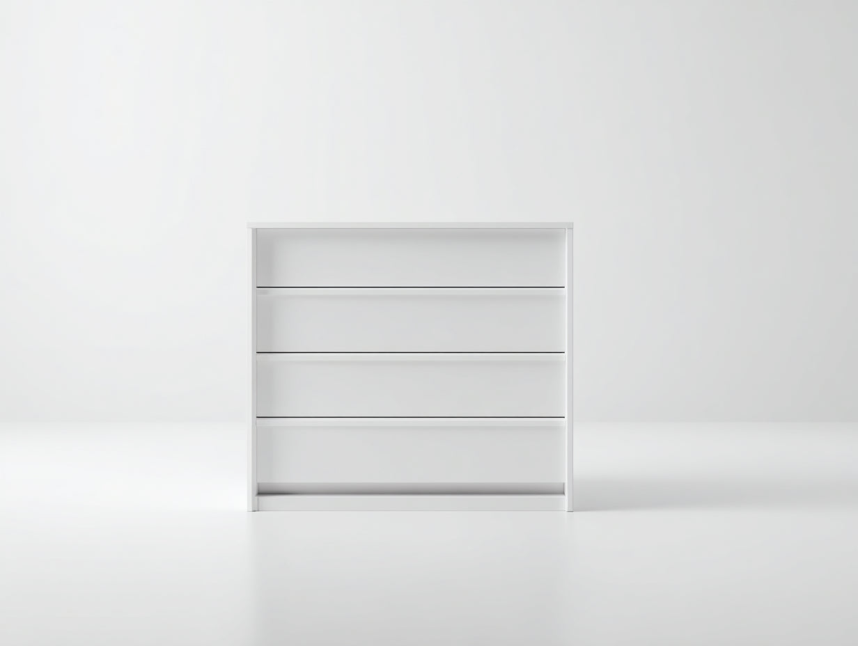 Mesitas de noche de madera 80x40x85 cm blanco - cómoda auxiliar con cajones - estilo moderno