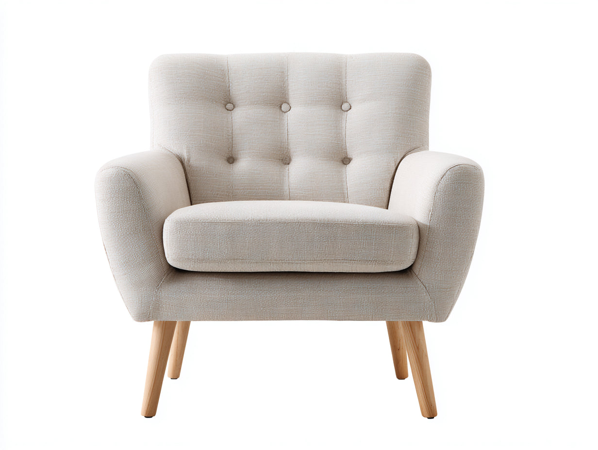 Sillón de tela 82x76x88 cm beige para salón - diseño retro