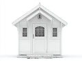 Casetas de jardín de madera 240x180x245 cm - blanco - estilo clásico con puerta y ventanas