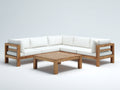 Sofás de exterior madera 225x225x80 cm blanco para jardín - diseño contemporáneo