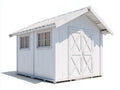 Casetas de jardín de madera 260x220x245 cm blanco - cobertizo exterior con 2 puertas - estilo rústico