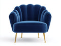 Sillón de tela 88x78x86 cm azul para salón - diseño glamuroso