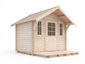 Casetas de jardín de madera 260x200x240 cm - madera natural - estilo clásico con puerta y ventanas