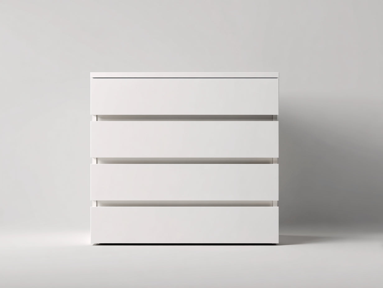 Mesitas de noche de madera manufacturada 70x42x72 cm - blanco - diseño moderno sin tiradores