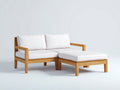 Sofás de exterior madera 210x145x78 cm blanco para jardín - diseño contemporáneo