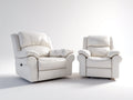 Conjunto de sofás reclinables cuero sintético 98x95x103 cm blanco para salón - diseño clásico