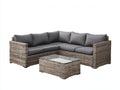 Sofás de exterior ratán 260x260x82 cm gris para jardín - diseño modular