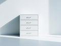 Mesitas de noche de madera manufacturada 55x40x75 cm - blanco - diseño moderno con cuatro cajones