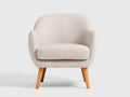 Sillón de tela con patas de madera 80x74x82 cm - beige - diseño moderno para salón